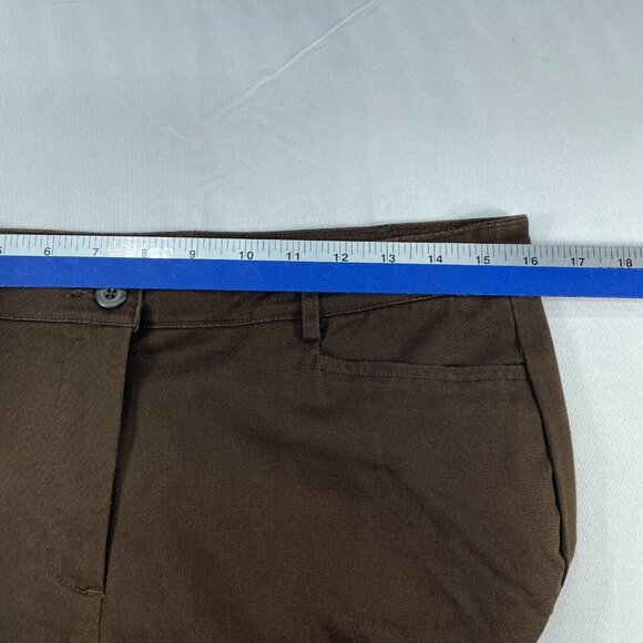 Dressbarn Chino Pants Womens size 10 Brown Flat Front Business Career Stretch - Picture 6 of 7
